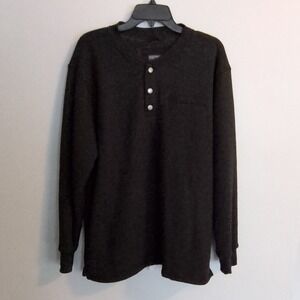 Smith's Workwear Sherpa Lined Henley Button-Up Shirt Black‎ XL
